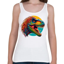 PRINTFASHION Dino - Női atléta - Fehér női trikó
