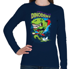 PRINTFASHION Dínófog - Női hosszú ujjú póló - Sötétkék