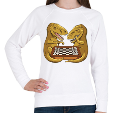 PRINTFASHION Dínók sakkoznak - Női pulóver - Fehér női póló