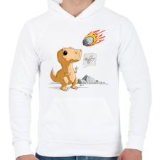 PRINTFASHION dinokopapir - Férfi kapucnis pulóver - Fehér férfi pulóver, kardigán