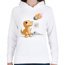 PRINTFASHION dinokopapir - Női kapucnis pulóver - Fehér női pulóver, kardigán