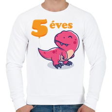 PRINTFASHION Dínós minta - Férfi pulóver - Fehér