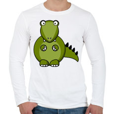 PRINTFASHION Dinoszaurusz - Férfi hosszú ujjú póló - Fehér