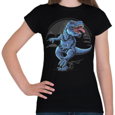PRINTFASHION Dinoszaurusz  - Női póló - Fekete