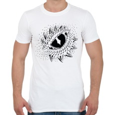 PRINTFASHION Dinoszaurusz/Sárkány szem - Fekete - Férfi póló - Fehér
