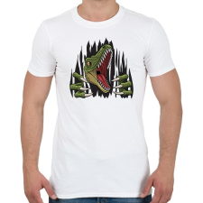 PRINTFASHION Dinoszaurusz - Tépett anyag - Férfi póló - Fehér férfi póló