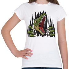 PRINTFASHION Dinoszaurusz - Tépett anyag - Női póló - Fehér női póló