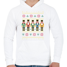 PRINTFASHION Diótörős csúnya pulcsi - Férfi kapucnis pulóver - Fehér férfi pulóver, kardigán