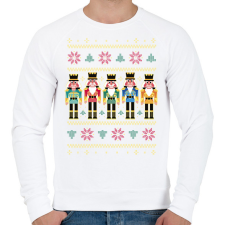 PRINTFASHION Diótörős csúnya pulcsi - Férfi pulóver - Fehér férfi pulóver, kardigán