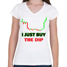 PRINTFASHION DIPCRYPTO - Női V-nyakú póló - Fehér női póló