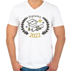 PRINTFASHION Diploma 2022 - Férfi V-nyakú póló - Fehér