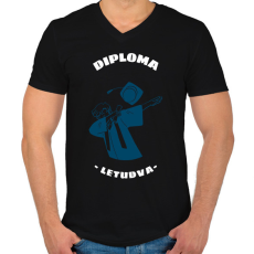 PRINTFASHION DIPLOMA LETUDVA - Férfi V-nyakú póló - Fekete