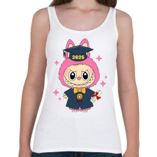 PRINTFASHION Diplomás Labubu - Női atléta - Fehér női trikó