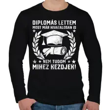 PRINTFASHION Diplomás lettem - Férfi hosszú ujjú póló - Fekete férfi póló