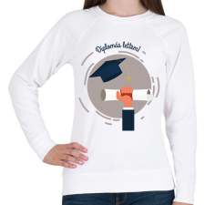 PRINTFASHION Diplomás lettem! - Női pulóver - Fehér női pulóver, kardigán