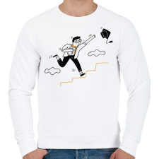 PRINTFASHION Diplomás minta - Férfi pulóver - Fehér férfi pulóver, kardigán