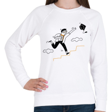 PRINTFASHION Diplomás minta - Női pulóver - Fehér női pulóver, kardigán