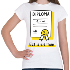 PRINTFASHION Diplomás minta - Számmal - Női póló - Fehér