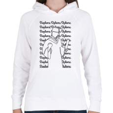 PRINTFASHION Diplomás minta - Vonalas - Női kapucnis pulóver - Fehér