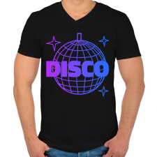 PRINTFASHION Disco  - Férfi V-nyakú póló - Fekete férfi póló