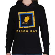 PRINTFASHION DISCO RAT - Női kapucnis pulóver - Fekete női pulóver, kardigán