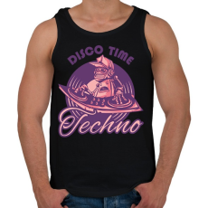 PRINTFASHION Disco Time - Techno - Férfi atléta - Fekete