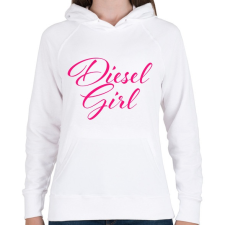 PRINTFASHION Disel Girl - Női kapucnis pulóver - Fehér női pulóver, kardigán