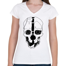 PRINTFASHION Dishonored - Női V-nyakú póló - Fehér