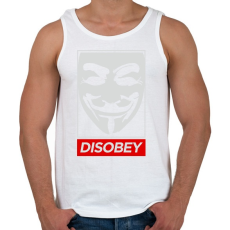 PRINTFASHION Disobey - Férfi atléta - Fehér