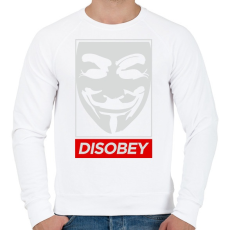 PRINTFASHION Disobey - Férfi pulóver - Fehér