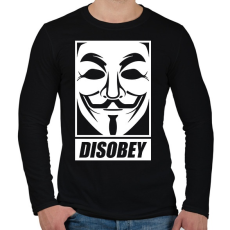 PRINTFASHION disobey vendetta - Férfi hosszú ujjú póló - Fekete