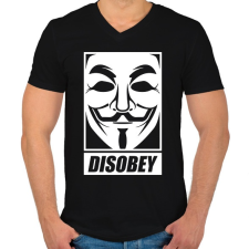 PRINTFASHION disobey vendetta - Férfi V-nyakú póló - Fekete férfi póló