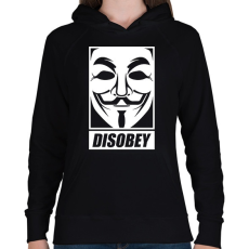 PRINTFASHION disobey vendetta - Női kapucnis pulóver - Fekete