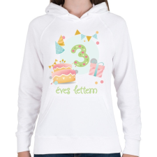 PRINTFASHION Díszes születésnapi minta - Női kapucnis pulóver - Fehér női pulóver, kardigán