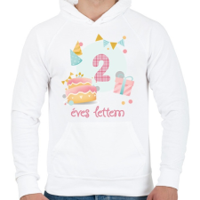 PRINTFASHION Díszes szülinapi minta - Férfi kapucnis pulóver - Fehér női pulóver, kardigán