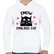 PRINTFASHION Diszlexiás cica - Férfi kapucnis pulóver - Fehér férfi pulóver, kardigán