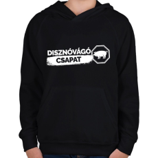 PRINTFASHION Disznóvágás csapat - Gyerek kapucnis pulóver - Fekete
