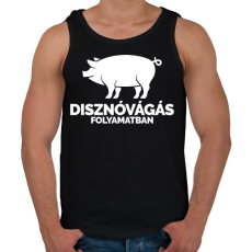 PRINTFASHION Disznóvágás in progress - Férfi atléta - Fekete