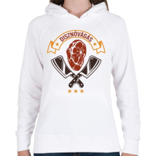 PRINTFASHION Disznóvágás - Női kapucnis pulóver - Fehér női pulóver, kardigán