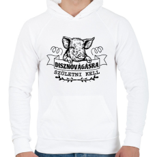 PRINTFASHION Disznóvágásra születni kell - Férfi kapucnis pulóver - Fehér