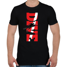 PRINTFASHION Dive - Búváros, piros,fehér - Férfi póló - Fekete