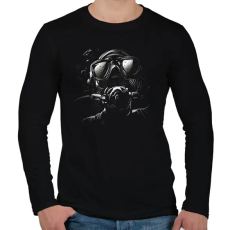 PRINTFASHION Diver - búvár - Férfi hosszú ujjú póló - Fekete