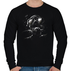PRINTFASHION Diver - búvár - Férfi pulóver - Fekete