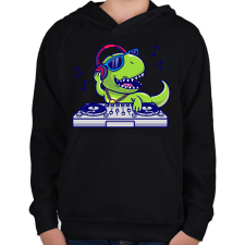 PRINTFASHION dj dino - Gyerek kapucnis pulóver - Fekete gyerek pulóver, kardigán