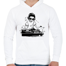 PRINTFASHION dj - Férfi kapucnis pulóver - Fehér férfi pulóver, kardigán
