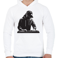 PRINTFASHION dj - Férfi kapucnis pulóver - Fehér férfi pulóver, kardigán