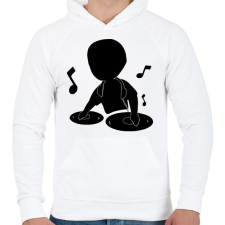 PRINTFASHION dj - Férfi kapucnis pulóver - Fehér férfi pulóver, kardigán