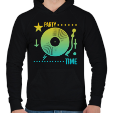 PRINTFASHION Dj - Férfi kapucnis pulóver - Fekete férfi pulóver, kardigán