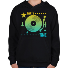 PRINTFASHION Dj - Gyerek kapucnis pulóver - Fekete gyerek pulóver, kardigán