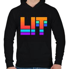 PRINTFASHION DJ LIT - Férfi kapucnis pulóver - Fekete